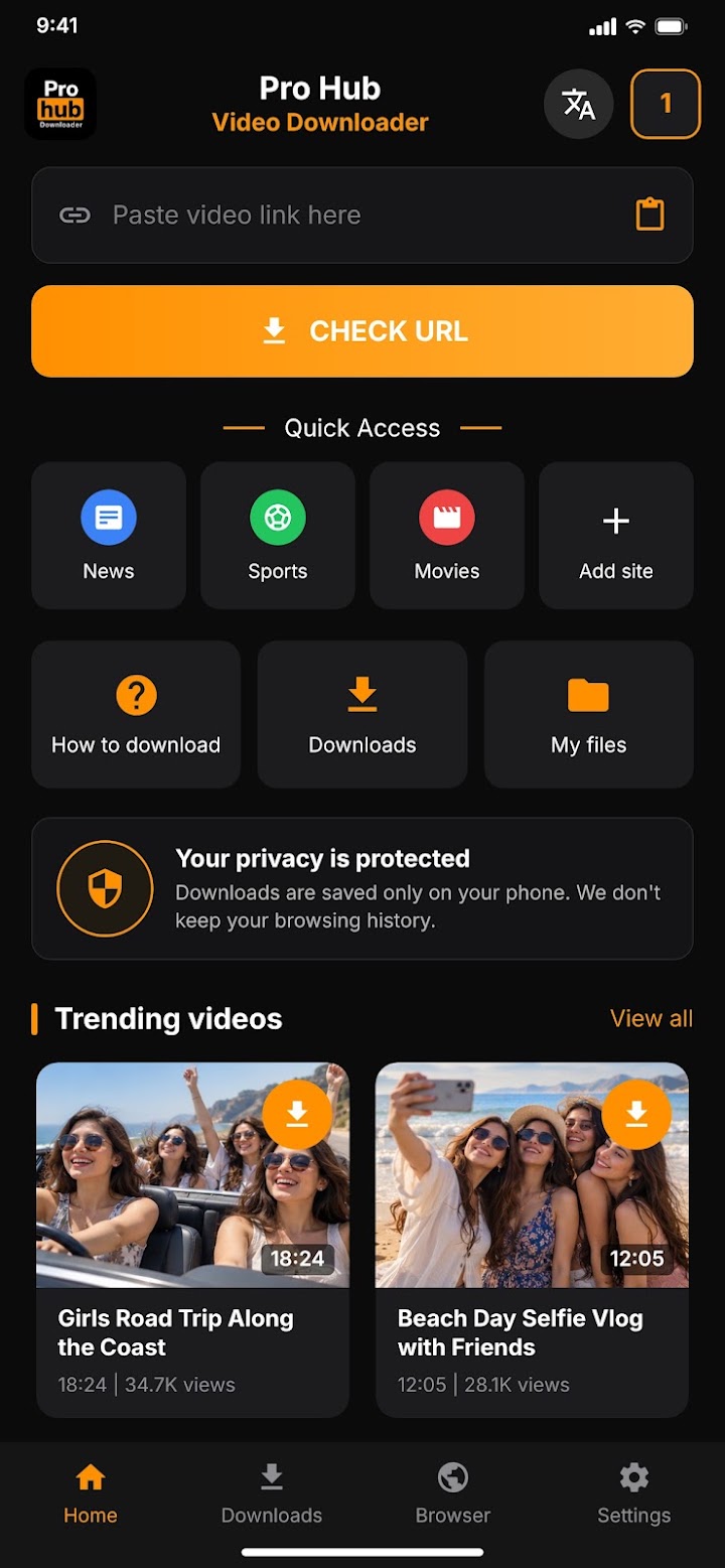 Pro Hub Téléchargeur de Vidéos HD Capture d'écran 2